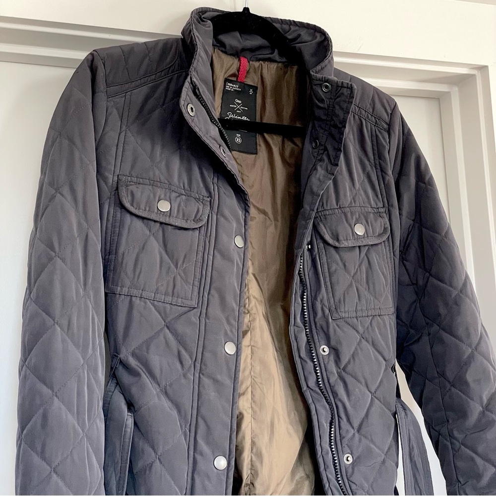 Gap Winter Warmth 2012 Quilted Coat w/ Belt in Charcoal Gray - Size XS